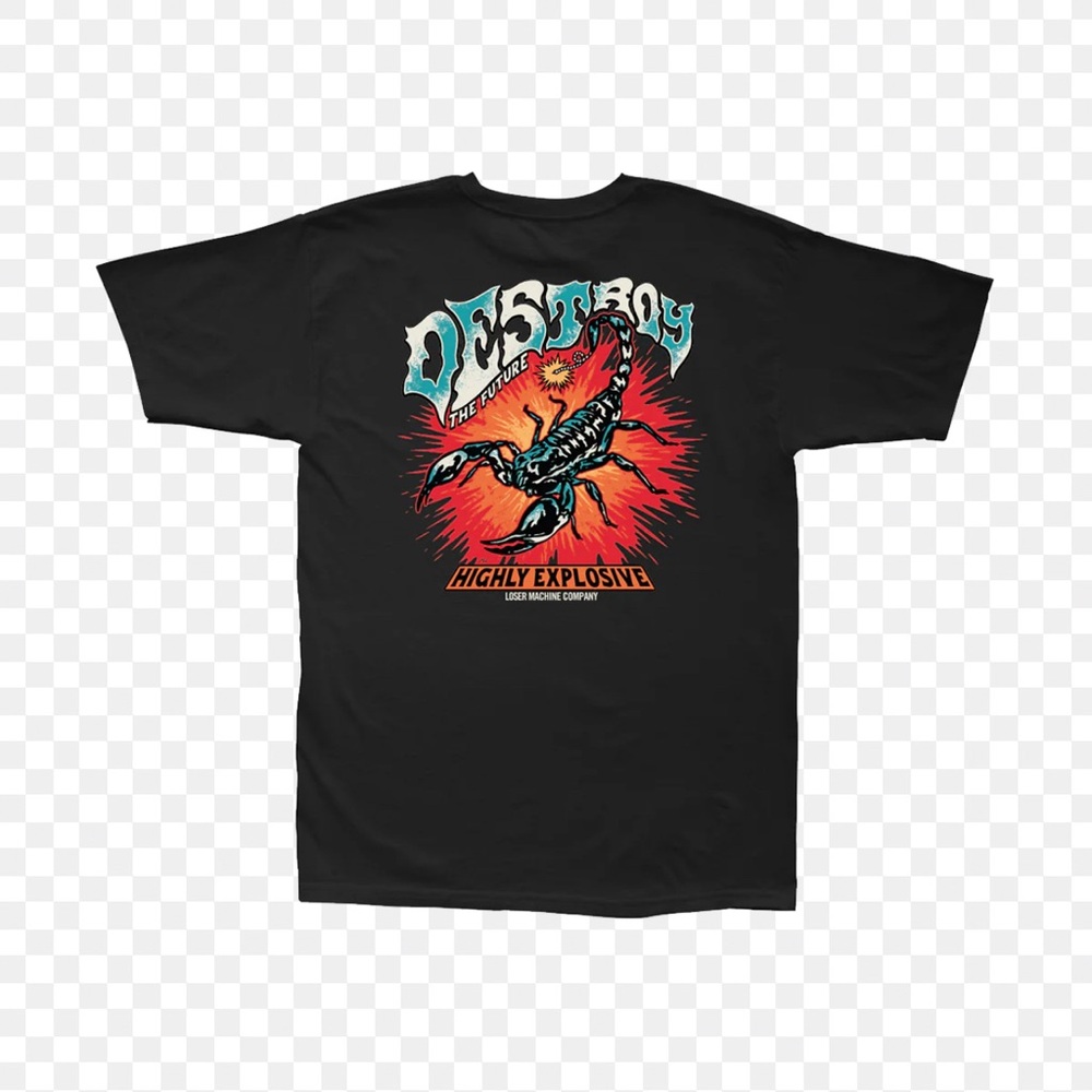 01100 USED Cotton SZ-S Loser Machine Graphic SCORPION T Shirt
